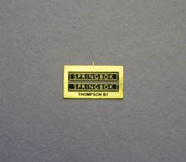 B6040 - B1 Brass Nameplate “SPRINGBOK”