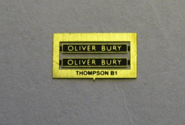 B6041 - B1 Brass Nameplate “OLIVER BURY”