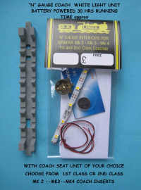 L4U-01S - “N” Scale Lighting Kit for Coaches (Non-DCC Systems) (Warm White)