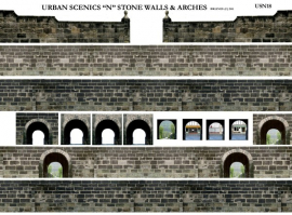 USN18 - “N” Stone Walls and Arches (Scale 12ft Hight Approx) 28cm Length x 2.5cm