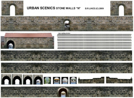 USN21 - “N” Stone Walls and Arches (Scale 12ft High Approx) 27cm Length x 2.2cm High